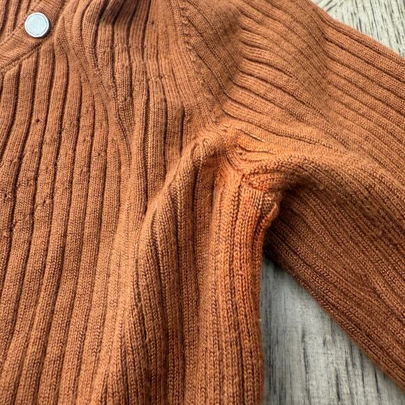 White House Black Market Rust‎ Brown V-Neck Sweater Small - Picture 9 of 9